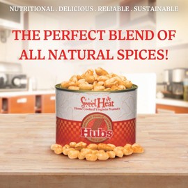 Hubs Peanuts Sweet Heat Seasoned - Spicy Snack with Sweet Chili Peppers - Premium Extra-Large Virginia Peanuts - 2 Packs of 20 oz Cans
