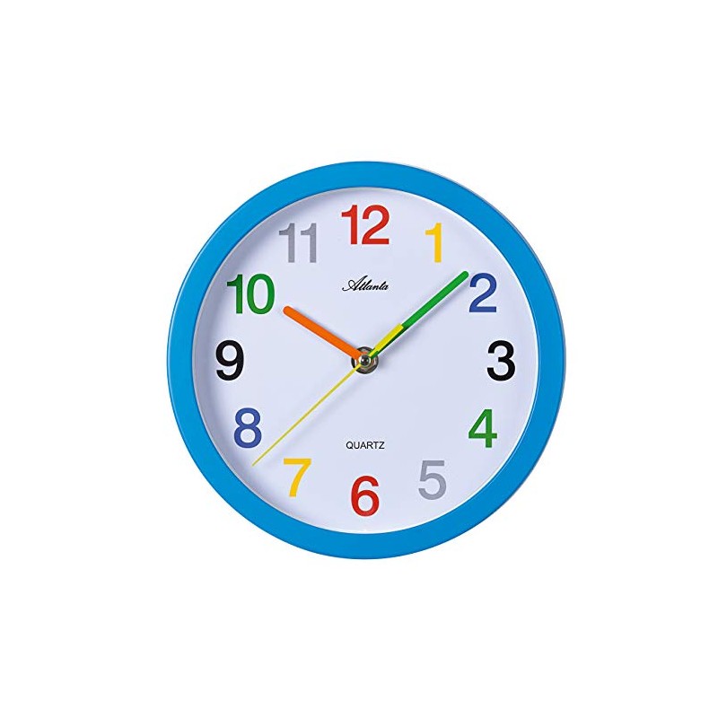 Atlanta 4352-5 Analogue Wall Clocks for Children with Colourful Numbers