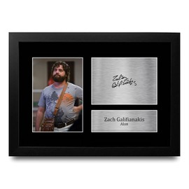 HWC Trading FR A4 Zach Galifianakis The Hangover Alan Gifts Printed Signed Autograph Picture for Movie Memorabilia Fans - A4 Framed
