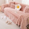VM VOUGEMARKET Pink Sofa Cover Thick Shaggy Fluffy Sectional Couch