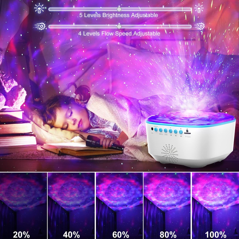 Galaxy Projector, Star Projector Night Light with Remote Control/Timer Function/Built-in
