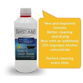 ROZAR Rozar Cleaning Agent Solution - Jet Clean and Renew 500ml Bottle Remove Hair & Skin Particles from Shaver Foils. PLUS FREE BOTTLE OF SHAVER OIL