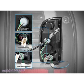 EAGLE EYES 1995-2000 Toyota Tacoma Pickup Tail Lights Black 1996 1997 1998 1999 LED