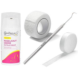 Kosmetex 1 x tamponade, cuticle cream Camomile 60, 1 x toe bandage, 1 x cotton hook for tamponing toe nail, set 2