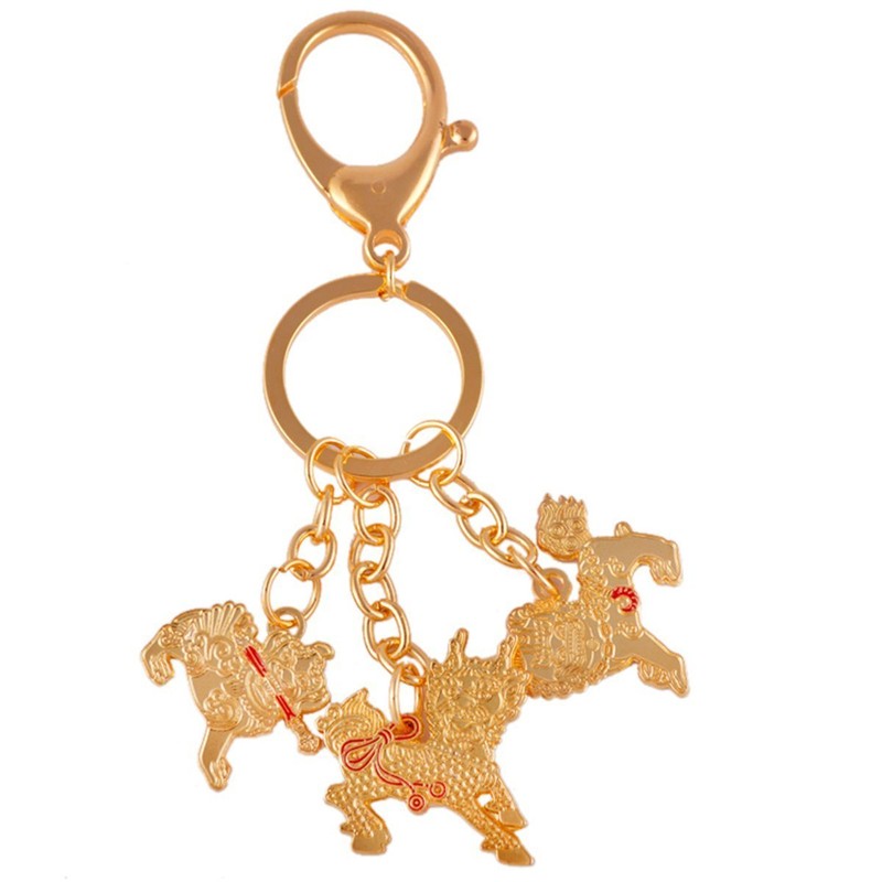 Feng Shui Three Celestial Guardians W Sword, Lasso,hook Key Ring