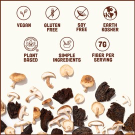 Pan's Mushroom Jerky, Vegan Snack Packs, Plant-Based, Shiitake Mushrooms, Gluten Free, High Fiber, Variety pack of Original, Zesty Thai, Salt & Pepper, BBQ, Curry, Teriyaki (1 Ounce, Pack of 6)