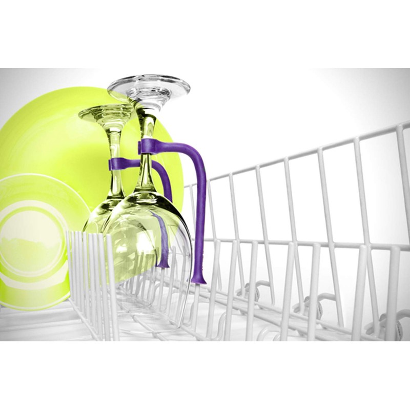 8 Pack Silicone Stemware Saver Flexible Stemware Holder Dishwasher Wine