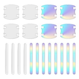 JIEYUMAO 20Pcs Universal Car Door Handle Protector, 2 Colors Reflective Bowl Sticker, Plastic Material, Protects Door Handle from Scratches