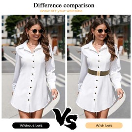 Initlove Wide Stretchy Belt for Women Waist Elastic Waistband for Dresses Bling Black Gold 95 CM