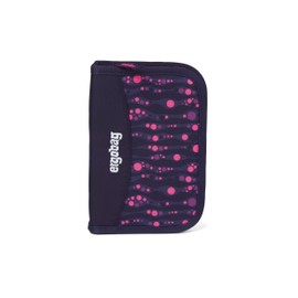 ergobag Lyra Pencil Case Set, 22 Pieces, Colouring Pencils, Timetable Compartment, Change Compartment, Ruler, Bärmuda Square - Purple, Ergobag - Hard pencil case KickBear