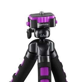 Mantona Kaleido Flex Photo/Tabletop Travel Tripod with Ball Head with Quick Release Plate and Carry Case – Glamorous Pink