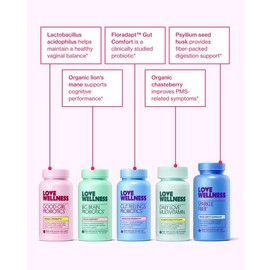Love Wellness Bestsellers Bundle – 5 Supplement Pack for Gut, Feminine & Hormonal Health Support | Gluten Free, Dairy Free, GMO Free, No Dyes, Sugar Free