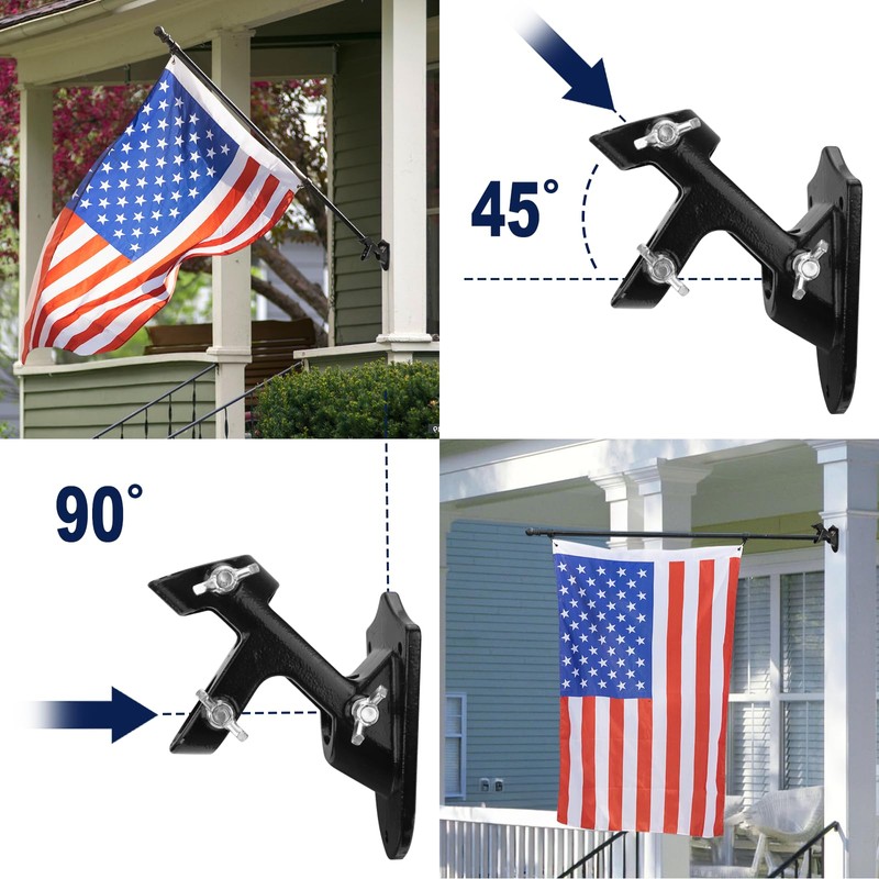 WISYOK Flag Pole, 5FT Stainless Steel Flagpole with 2 Holder