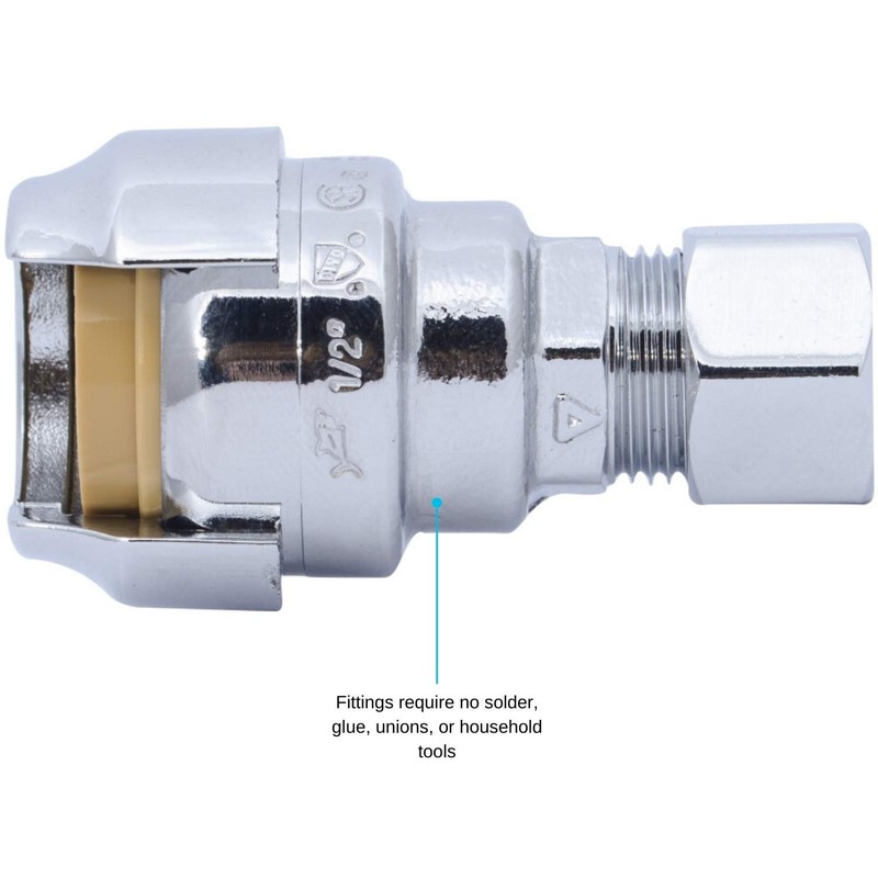SharkBite 1/2 Inch (3/8 Inch OD) Barb Compression Adapter, Push