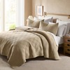 WDCOZY Beige Queen Size Quilt Set, Muslin Cotton Shell Down-Alt