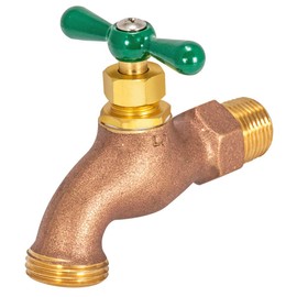 Eastman Heavy Pattern Hose Bibb, 1/2 in MIP x 1/2 in MHT, Outdoor Brass Faucet for Irrigation, 48628