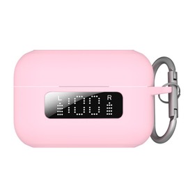 [Upgrade] VAEKNVG Silicone Case Compatible for TOZO NC3, Shockproof Protective Earbuds Case with Carabiner Accessories (Pink)