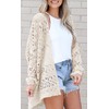 Mafulus Women's Crochet Cardigan Kimono Boho Long Sleeve Lightweight Soft