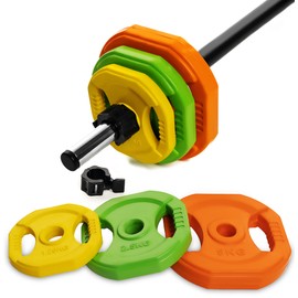 AmStaff Fitness Cardio Pump Barbell Set, Adjustable Barbell Weight Plates for Home & Gym Workout