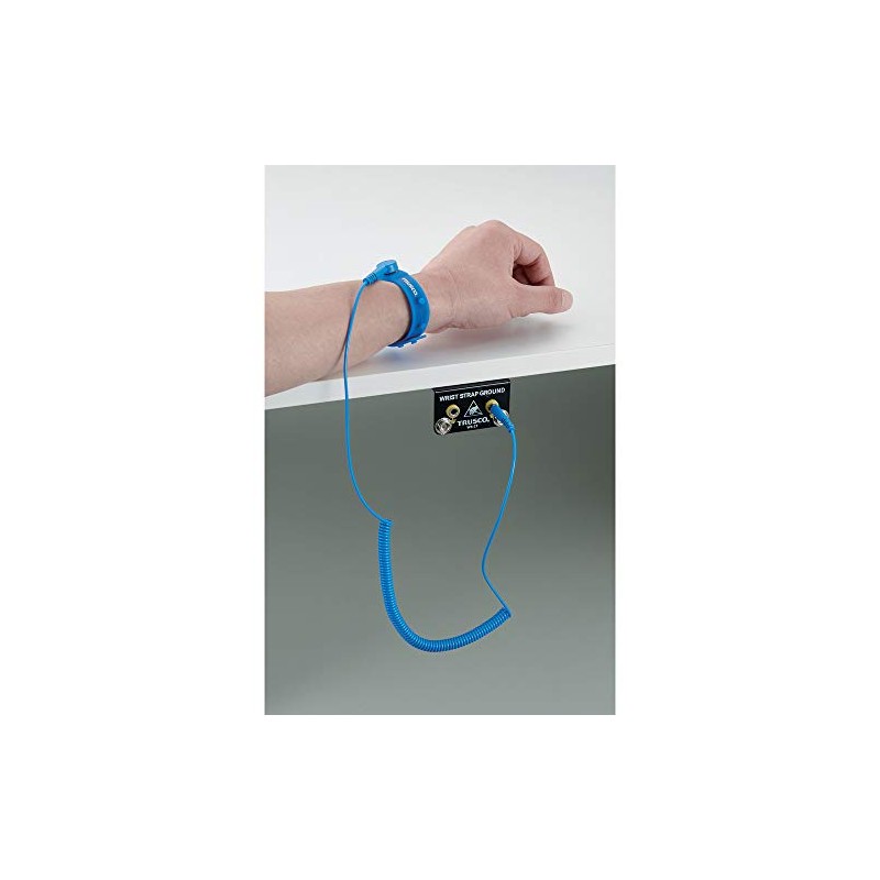 TRUSCO CRWS-B Wrist Strap for Clean Rooms, Cord Effective Length