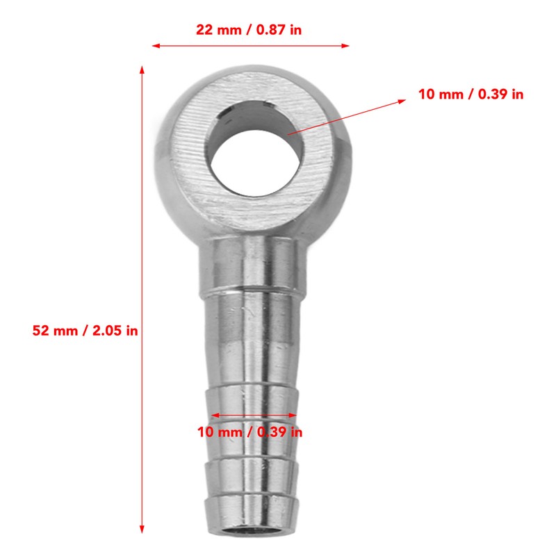 Brake Banjo Bolt M10x1.0 to 1/4 in Brake Line Banjo
