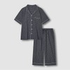 JAJU [JAJU] Men's Cotton Rayon Seersucker 3/4 Sleeve Pajama Set_Light