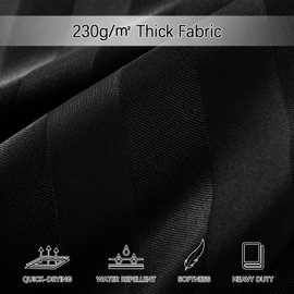 PANGSINNE Extra Long Shower Curtains 96 inch Black Striped Shower Curtain for Bathroom, Heavy Duty 230GSM Modern Shower Curtain, Machine Washable,Water Resistant with 12 Metal Hooks, 72Wx96H