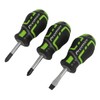 Sealey 3pc GripMAX® Stubby Screwdriver Set - Hi-Vis Green -