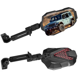 sukemichi for 2024 2025 Jeep Mirrors Doors Off, Side Mirrors for 2024+ Jeep Wrangler JL JLU 4XE & Jeep Gladiator JT Accessories, 4.5 Inches Manual Telescoping, Wider View, Anti-Vibration