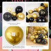 40th Birthday Balloons Garland Arch Kit, 152pcs Black Gold Balloons