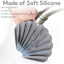 Generic YGB Self-Draining Silicone Soap Dish – Non-Slip, No-Punch, Cream Blue