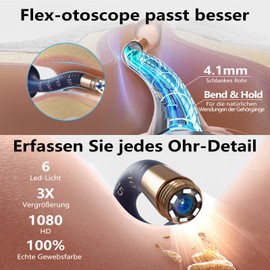 Upgrade Earsight Ohrenschmalz Entfernung Kamera Licht Tool Set, Ohrenreiniger mit flexiblen drahtlosen Otoskop, Painless Visual Pinzette Entferner, tragbare Ohr Reinigung Kit für Erwachsene/Kinder