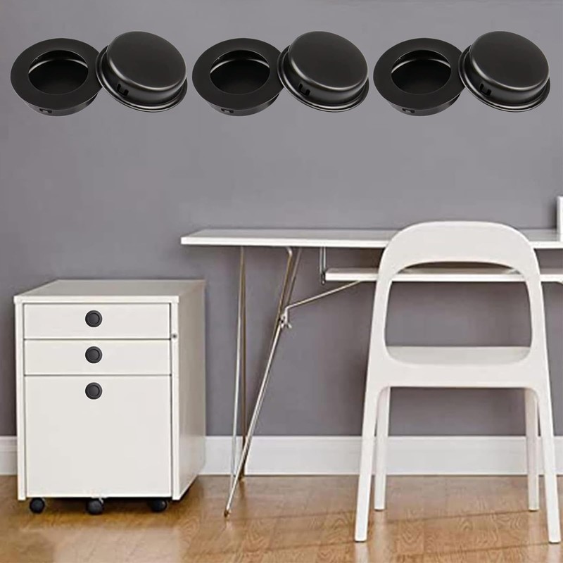 SHYSBV Circular Pull Handle,6 PCS Flush Pull Door Handle with