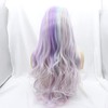 Angle Lucky Long Wavy Rainbow Wig Purple Green Pink Blonde