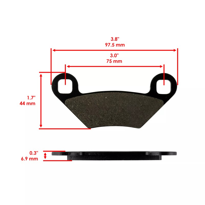 Caltric Front and Rear Brake Pads for Polaris Scrambler 850
