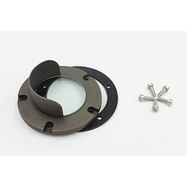 Ironsmith Lighting Products Hood Style Solid Brass Cover Kit for In Ground Well Light Bulbs Fixture - Stainless Steel Screws and Rubber Gasket Included - Light Fixture Body Not Included