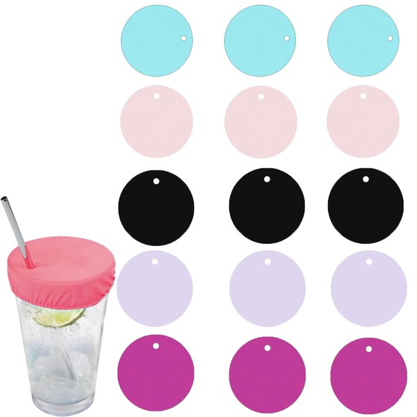 15 PCS Drink Covers Anti Spike, Reusable & Washable Anti