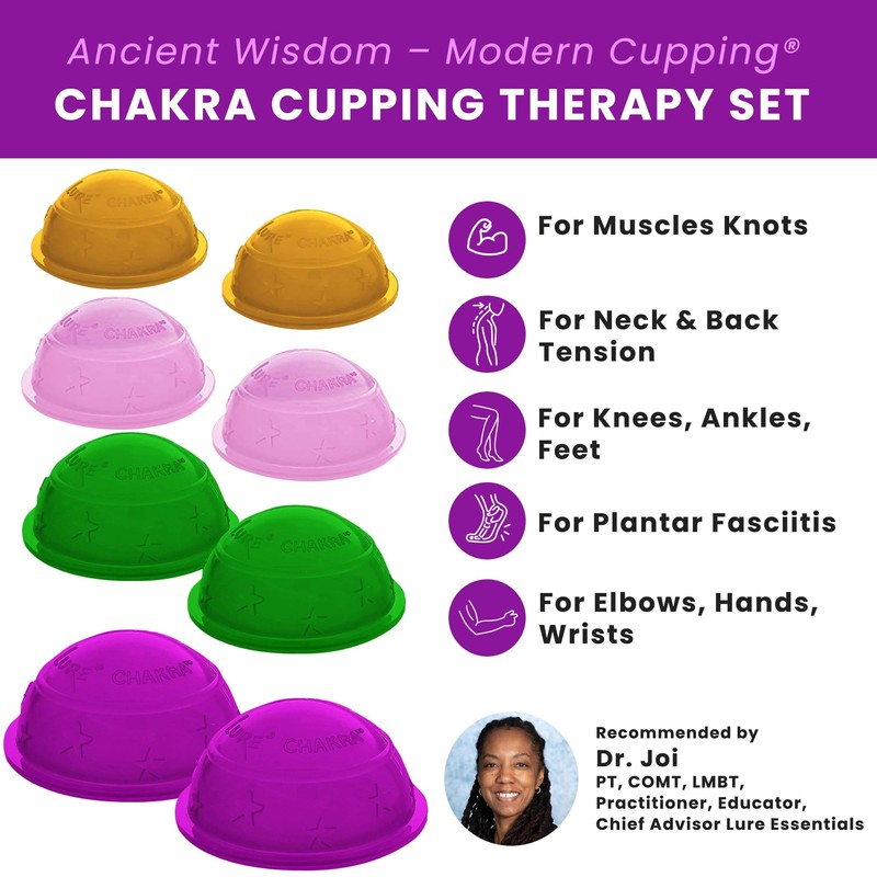 Lure Essentials Cupping Therapy Set 8 Professional Silicone Cupping Cups