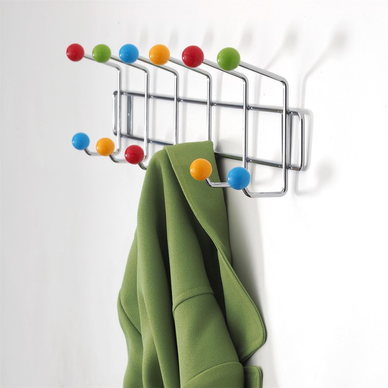 DESIGN DELIGHTS Colour Ball Wardrobe Rail Colourful Silver 50 x