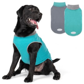 cyeollo 2 Pack Dog Sweater Fleece Vest Pullover Pet Sweatshirt Reflective Lightweight Dog Clothes for Large Dogs Boy Girl Pet Apparel Teal & Grey, XXXL
