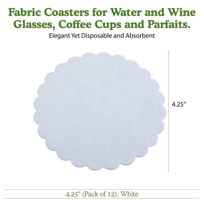 Regency Wraps Elegant Disposable Fabric Coasters, Set of 12