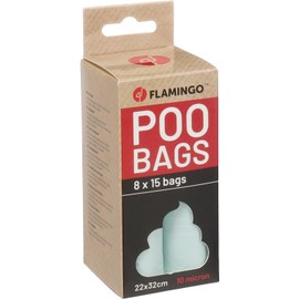 Flamingo Basic Waste Bags - Pastel Green, Pack of 120 | Tear-Resistant & Hygienic Dog Bags in Fresh Design!