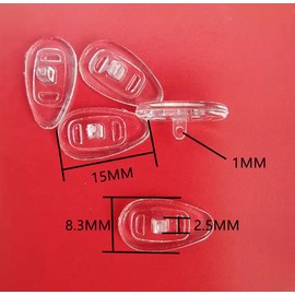 PERFFITT Clear Silicon Rubber Screw in Nose Pads Buds Pieces Parts for Glasses Sunglasses Frames Prescription Eye Wear HNP20s (Clear - 2 Pairs)