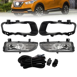 AniyaFDCX Fog Lights Assembly Compatible with 2017 2018 2019 Kicks Fog Lamps w/Wire Harnesses & Switch Kit