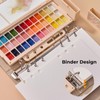 旅行用水彩スケッチブックセット - 6.7×3.9インチ コットン100%コールドプレス 20枚バインダーアートジャーナル 36ウェルの空のセラミックペイントパレット&トラベル水彩ブラシ2本付き アーティスト屋外ペインティング