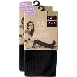 [Atsugi] Atsugi Tights Relish Original 210 Denier Matte Rib Design(2 pairs) FP1350 480 Black Size: M~L