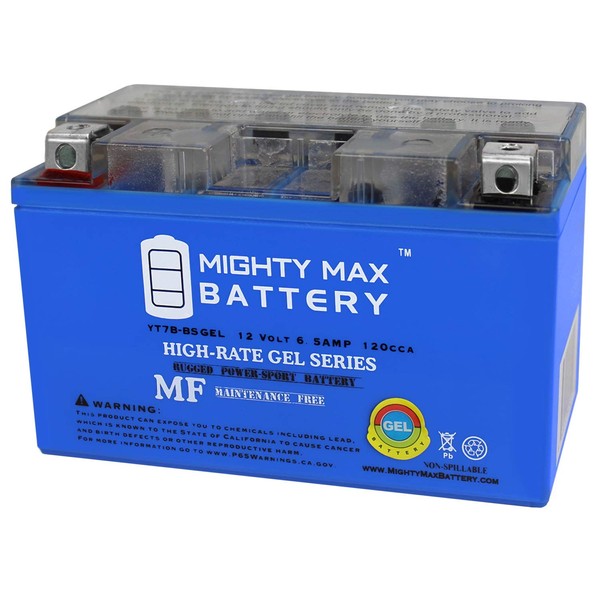 Mighty Max Battery YT7B-BS GEL 12V 6.5AH Replacement Battery Compatible with Yamaha Yt7-Bbs00-00-00