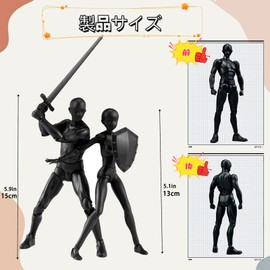 MemeDa Drawing Doll Articulated Movable with Stand Posable Model Doll Painting Muscular Body for Men and Women (Black)