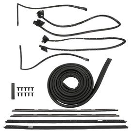 labwork 9 PCS Weatherstripping Seal Kit 128555 Window Strip with Sweep Felt Chrome Trim and Roof Rail and Door Rubber Seal Replacement for 1981‑1988 Monte Carlo SS 2-Door