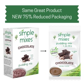 Simple Mixes Natural Instant Pudding Mix Variety Pack - Vanilla, Chocolate, Butterscotch - 3 Pack